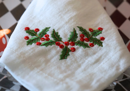 Christmas Embroidered Napkins